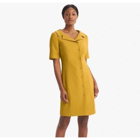 MM Lafleur NWT Gold Yellow Candice Shift Dress Retro Size XS Extra Small - Picture 1 of 12